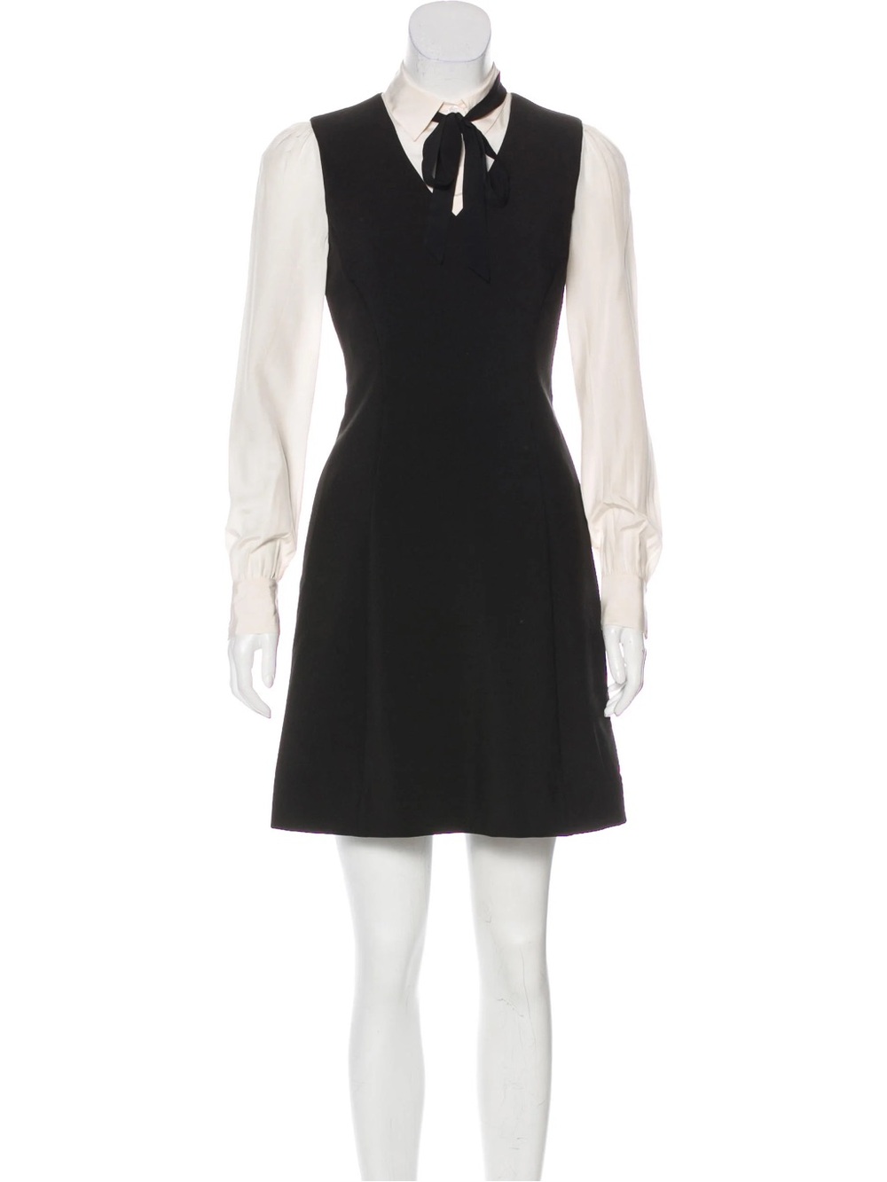 Kate Spade New York Bow Tie Crepe Silk A Line Black Dress 6